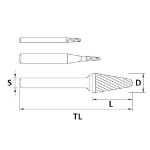 Billede af HM-fræsestift KEL ovalform (Std.) 6x17 mm